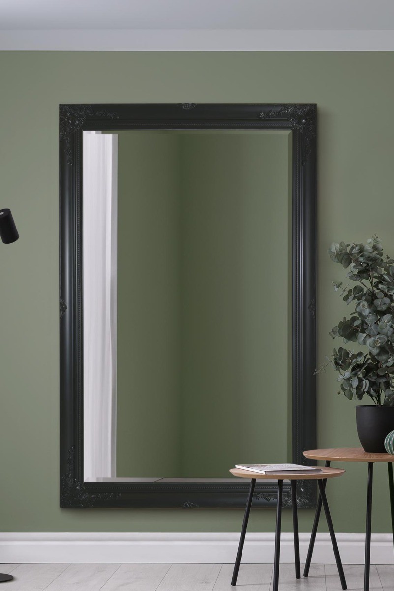 Extra Large Mirror Wall Black Antique Vintage Full Length 5Ft7x3Ft7 170 X 109cm