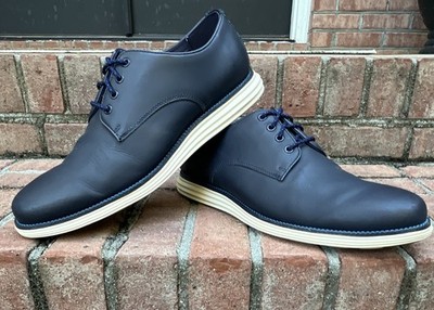 Cole Haan Grand.ØS Men s Blue/White Leather Oxford Lace-Up Round Toe 10.5M
