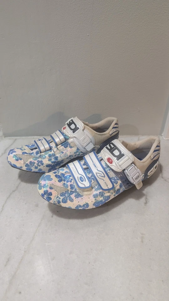 Zapatos de ciclismo Sidi Genius 5 Pro azules florales para mujer talla 41 o EE. UU. 10 Foto 2 de 4