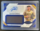 2025 Topps Tier One Jackson Merrill Auto Jumbo Jersey Blue #11/99 Padres