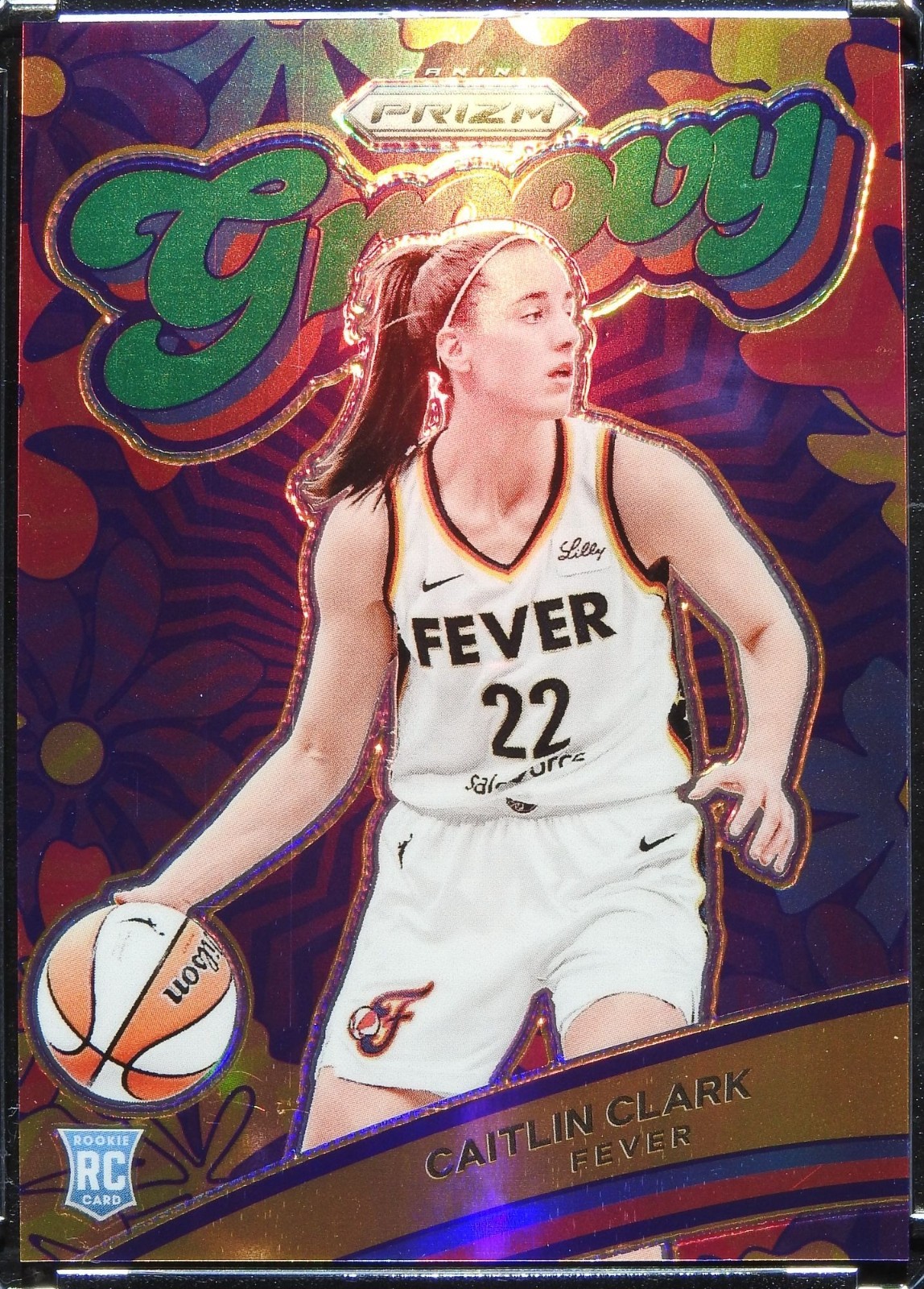 2024 Caitlin Clark WNBA Prizm Groovy Green Silver Holo RC Rookie
