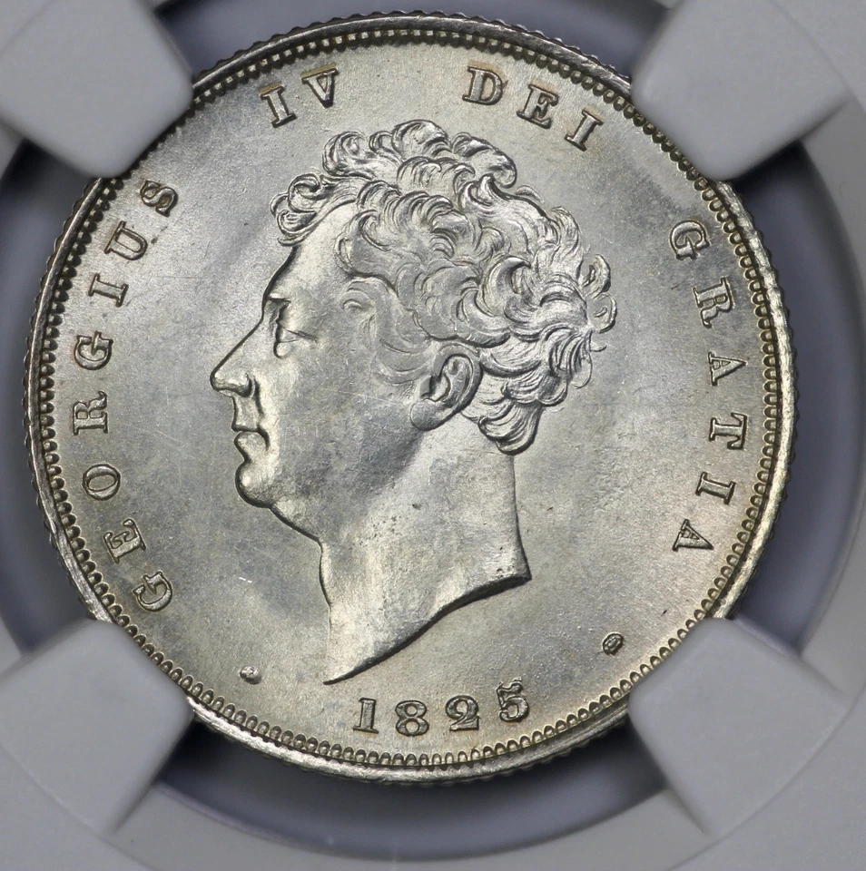 1825 Great Britain 1s Shilling NGC MS 64 Bare Bust - Image 2 of 4