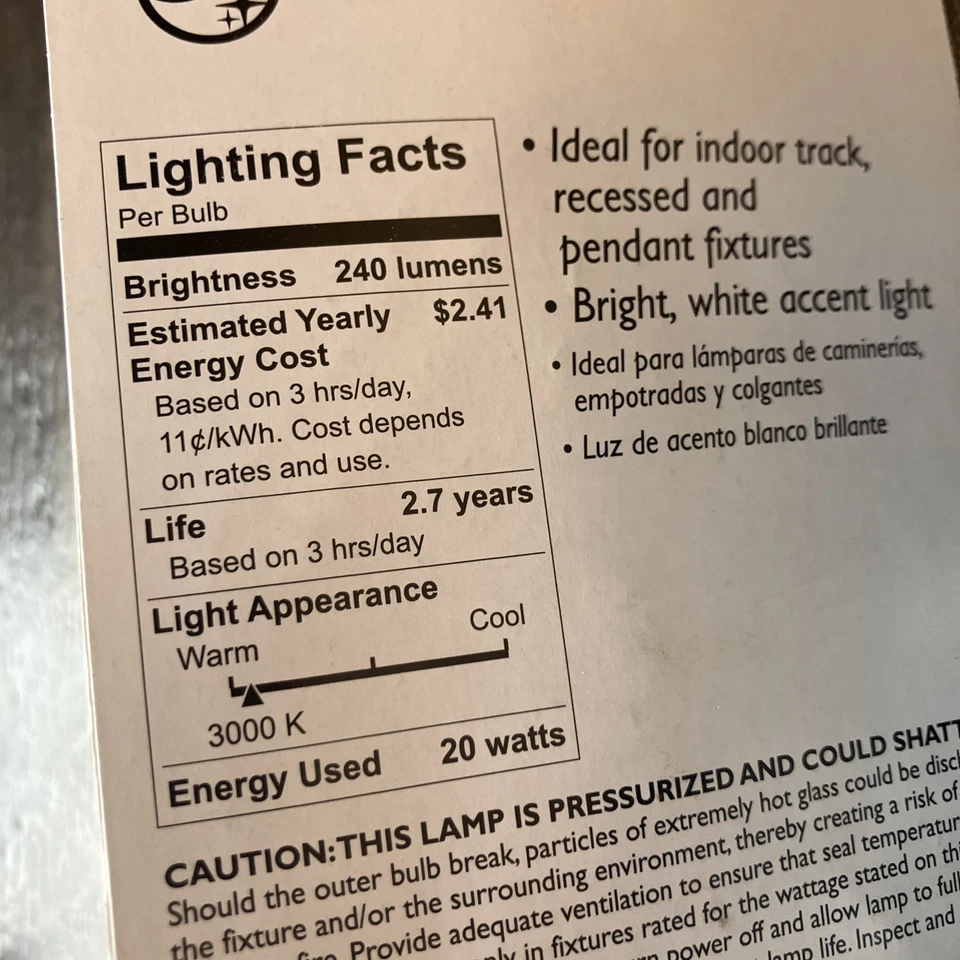 (6) Phillips Indoor Floor Light Bulbs Mr16 GU5.3 Base 20w 12V - Image 4 of 4