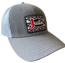 “Justin Boots” Logo SnapBack Trucker Hat- NEW w/o Tag- One Size Fits Adjustable