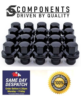 20 schwarze Radmuttern Land Rover Discovery 3 4 Range Rover Sport solide einteilig