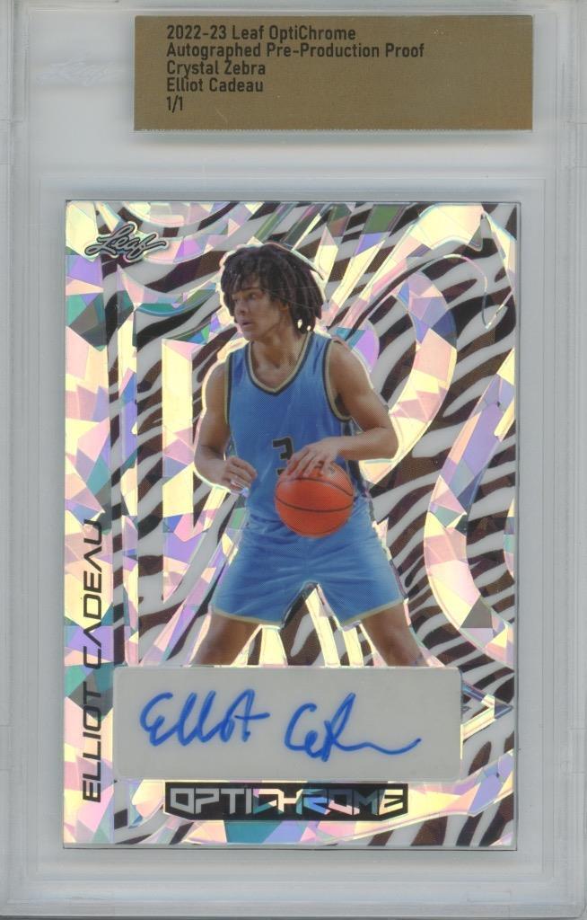 2022 Leaf OptiChrome Proof Crystal Zebra Elliot Cadeau 1/1 RC Auto Rookie