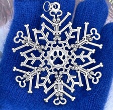 Dog Bone/Paw Snowflake Themed Ornament