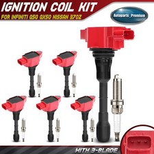 6x Red Ignition Coil & 6x Iridium Spark Plug Kit for INFINITI Q50 QX50 Nissan