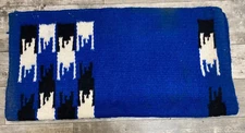 MAYATEX HEAVY WOOL BLUE SHOW WESTERN SADDLE BLANKET 34'' X 35''