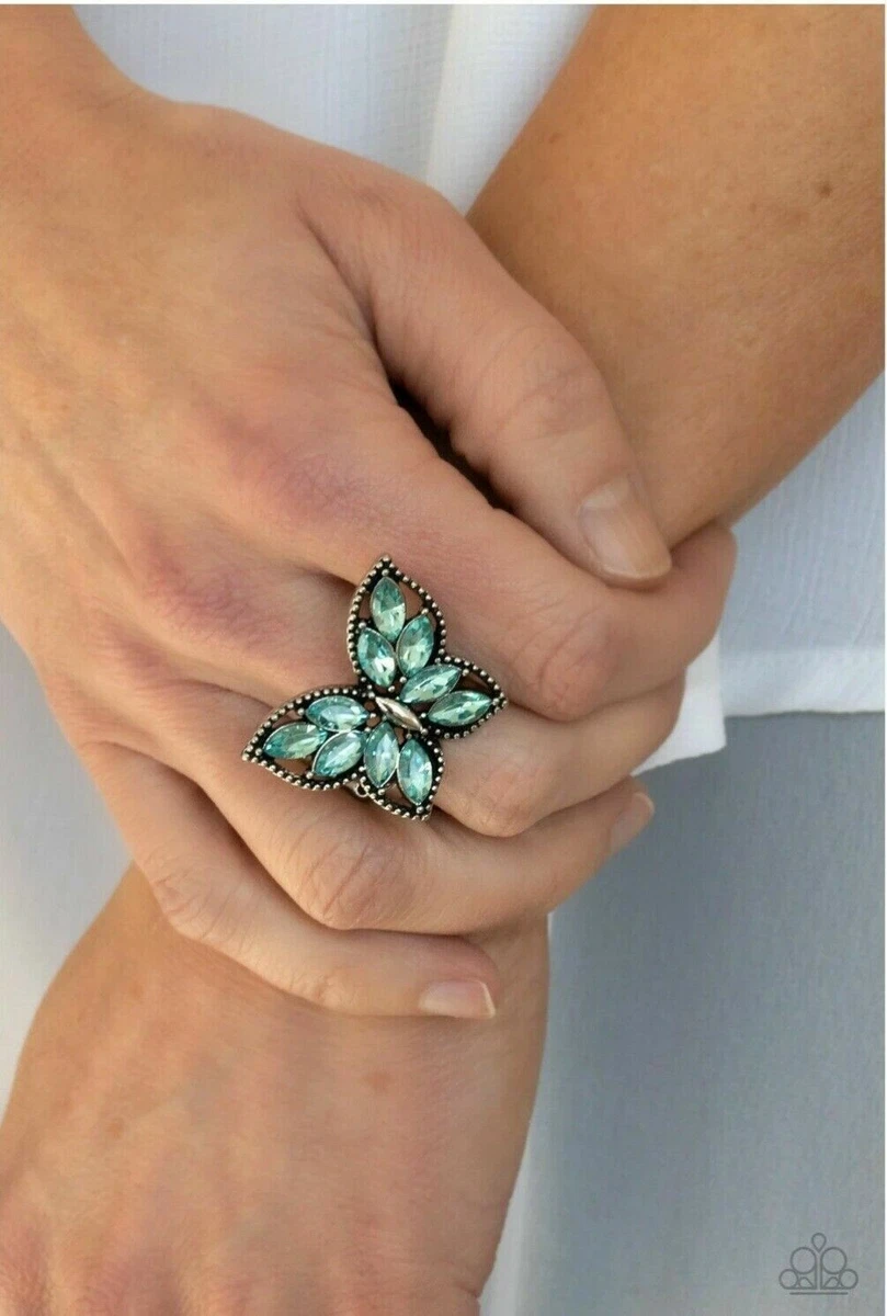 Fluttering Fashionista BLUE BUTTERFLY Ring by Paparazzi New