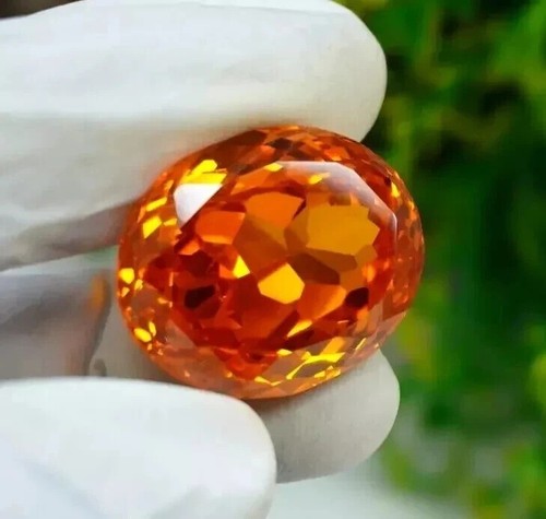 Fantastica pietra preziosa naturale sciolta certificata cambogiana ovale zircone arancione 94-96 ct - Foto 4 di 6