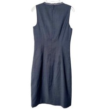 Elie Tahari Navy Blue Sheath Fully Lined Sleeveless Dress Lace Detail Size 0