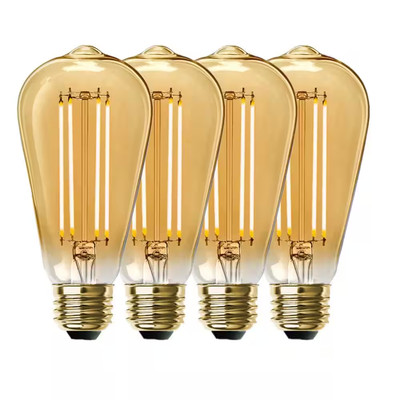100-Watt Equivalent ST19 Dimmable Straight Filament Amber Glass Vintage Edison