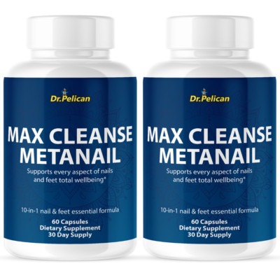 Max Cleanse Metanail- Immune & Nail Support- 2 Bottles- 120 Capsules