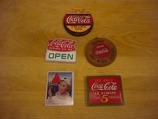 5 Vintage Coca-Cola Refrigerator Magnets