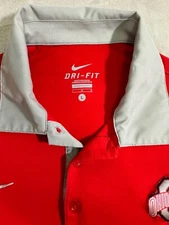 Ohio State Buckeyes Shirt Adult Large Dri-Fit Red Gray Polo Golf Rugby Men Nike