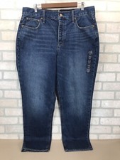 J Crew High Rise Straight Jeans Women's 33T Blue Premium Edition Button Fly