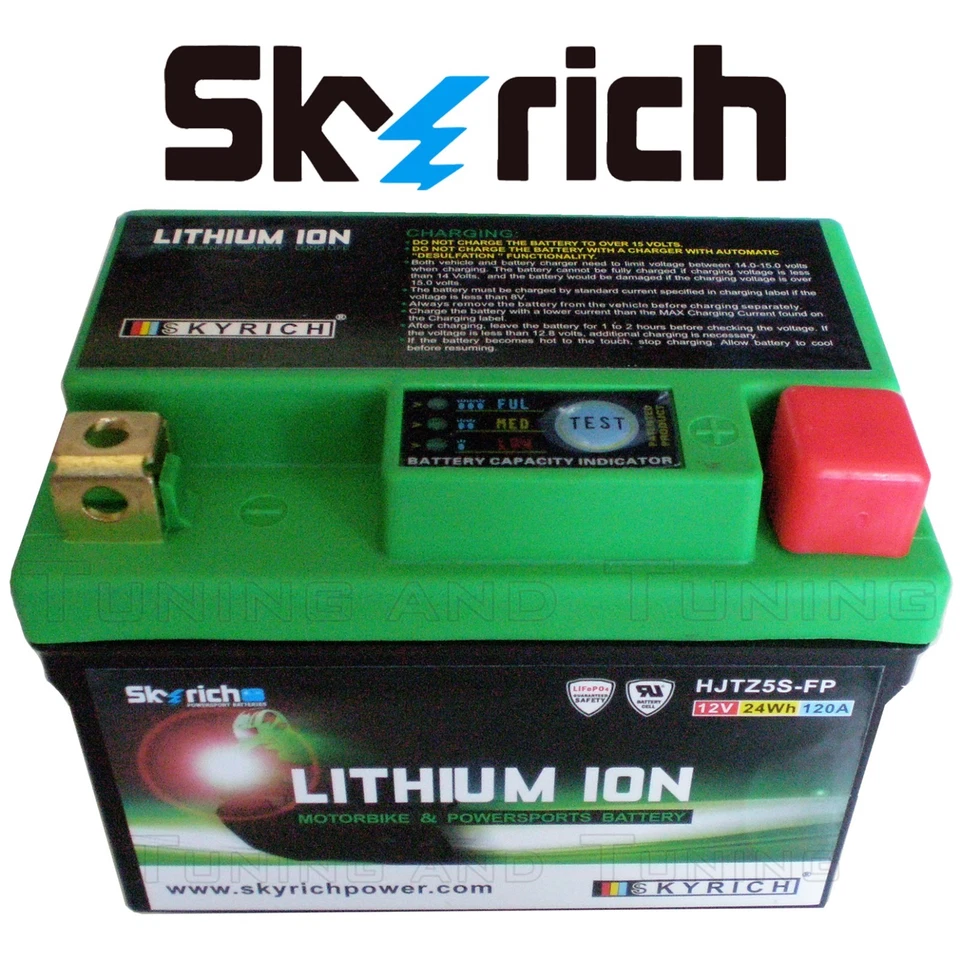 Batteria a Litio SKYRICH HJTZ5S-FP per KTM EXC 300 2t 2013 2014 2015 2016 16 - Immagine 2 di 2