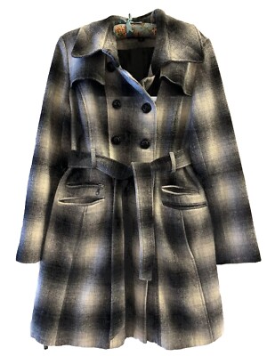 DKNY Midi Trench Wool Coat