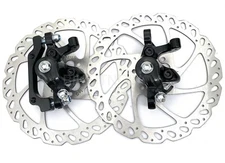 New Hayes MX4 Mechanical Disc Brake Set Front Rear Black 160mm Rotor + Adapters