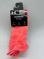 NEW 6 PAIRS UNDER ARMOUR UA ESSENTIAL LIGHTWEIGHT WOMEN NO SHOW SOCKS SIZE 6-10