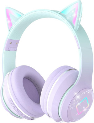 Bluetooth Kids Headphones,Cat Ear LED Light up Kids Wireless Headphones,Bluetoot
