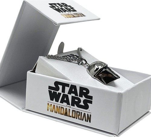 Offizieller Star Wars Mandalorianer Helm EDELSTAHL 3D Anhänger Halskette, 22 cm - Bild 6 von 7