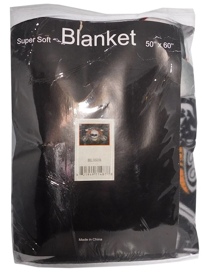 Choppers Till Death Motocicleta Calavera Negro 50x60 Polar Polar Polar Manta Tiro Foto 2 de 2