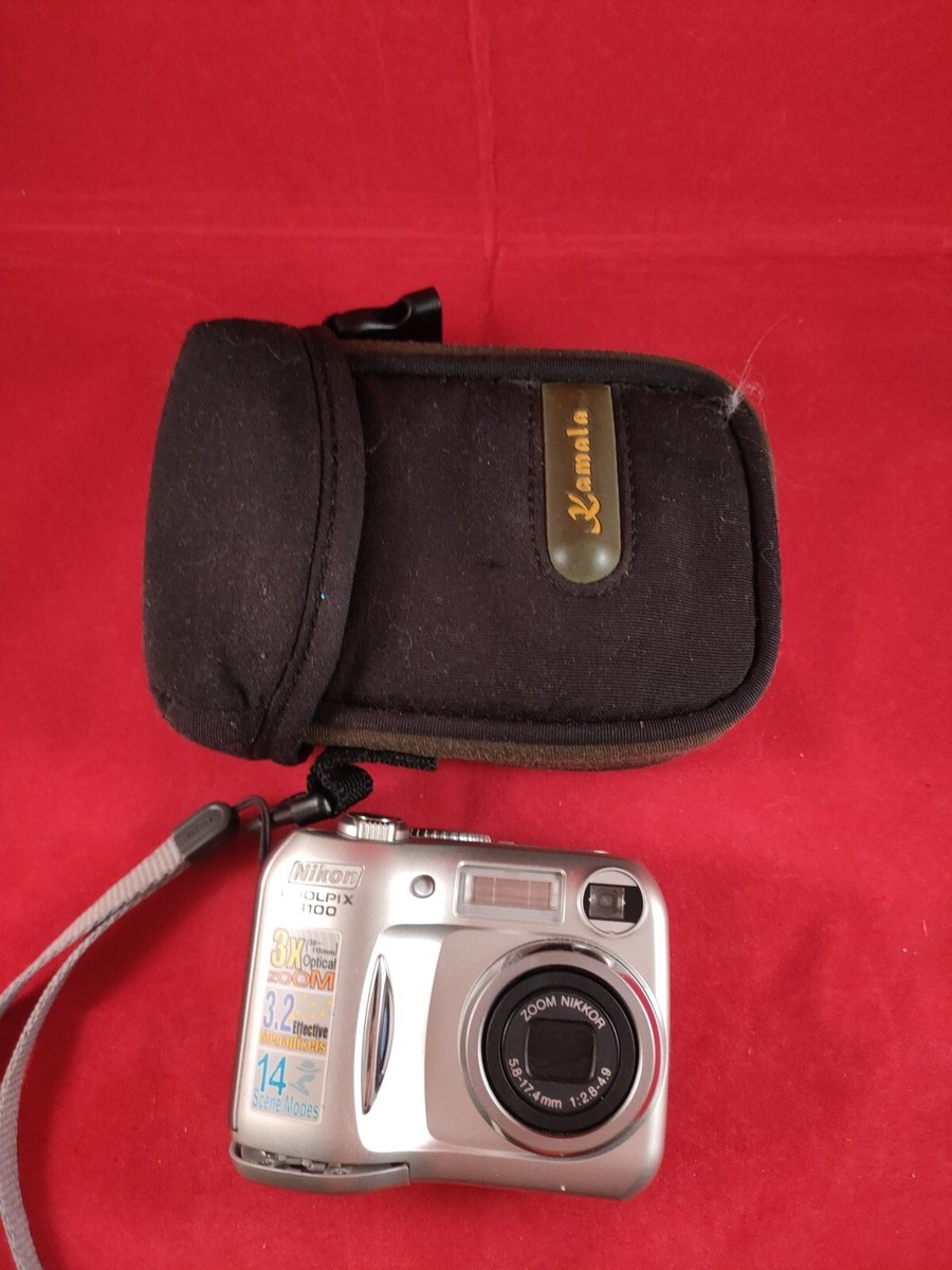 Vintage Nikon COOLPIX 3100 Digital Camera CF Card WORKING Silver