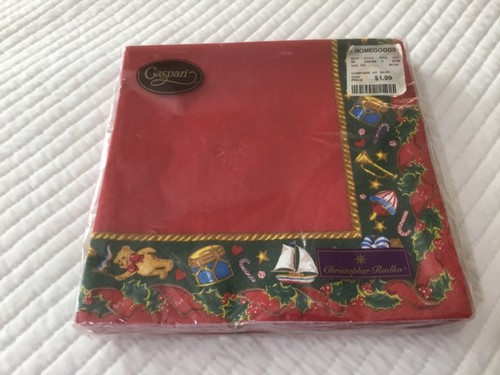 Caspari Christopher Radko THE GREAT TREE BORDER Triple Ply Dinner Napkins 20 Ct - Picture 10 of 10