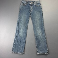 Wrangler Jeans Boys 14 Regular Blue Denim Straight Leg Adjustable Waist Y2K