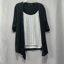 Naif Shirt Top With Built In Cami Nice For Fall Womens Size Small Euc E1750