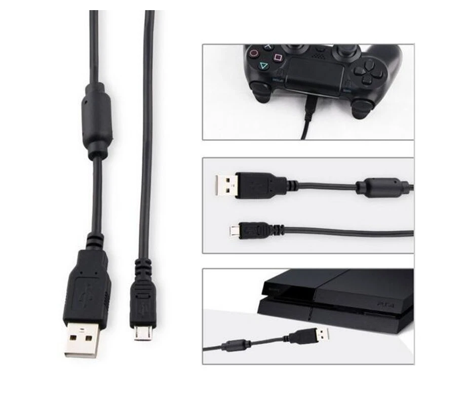 STRAßE GAME Lot 4 X Câble USB recharge manette pour Sony Playstation 4 PS4 - 1,80 mètre