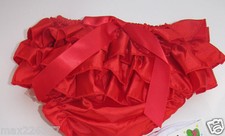 New baby toddler bloomer red ruffles satin 6-18 months photo prop Valentines