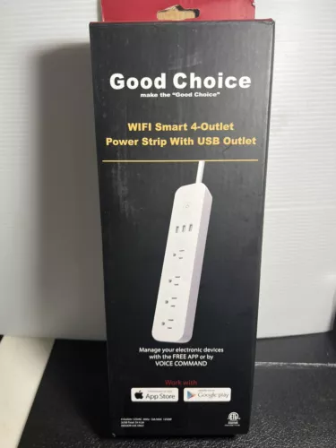 WiFi Smart Power Strip 4 Outlet 3 USB Charging Ports Surge Protector, Alexa