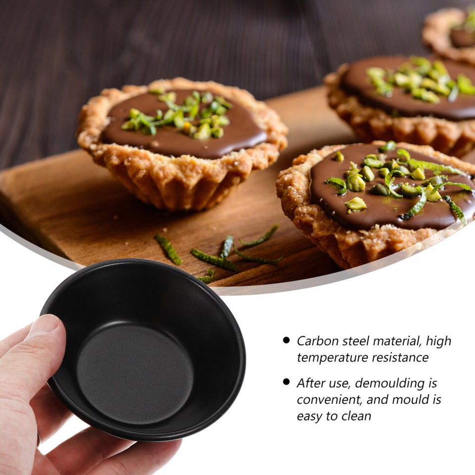 4Pcs 4 PCS Chocolate Tin Pan Dessert Decorating Pen Egg Tart Baking Cup
