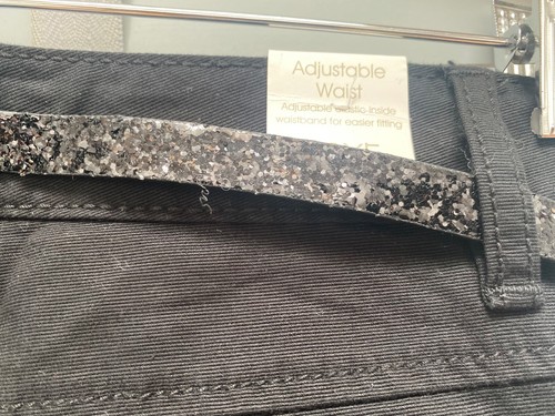 NEXT Black Shorts Tights Set Age 12 Years Sparkly Belt & Stripe Tights Outfit - Picture 9 of 9