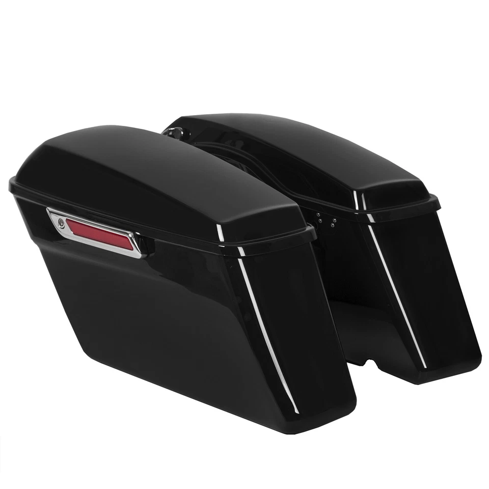 Hard Saddlebags Saddle Bags W/ Black Conversion Brackets Fit For Harley Softail Foto 4 de 4
