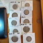 Lot of 10 Full Date Buffalo Nickels 5c, Random Dates and Mint Marks