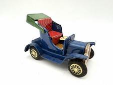Vintage Made In Japan Tin Litho Touring Car Friction Toy Blue Convertible