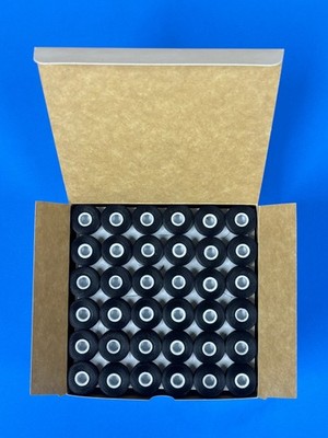 Embroidery Sideless, Black Prewound Bobbin Thread, 144pcs, 145 yds,  Size L,