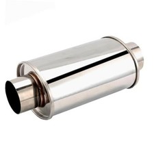 3" Ultra Quiet Resonator 304 Stainless Steel Muffler Universal Fit Exhaust