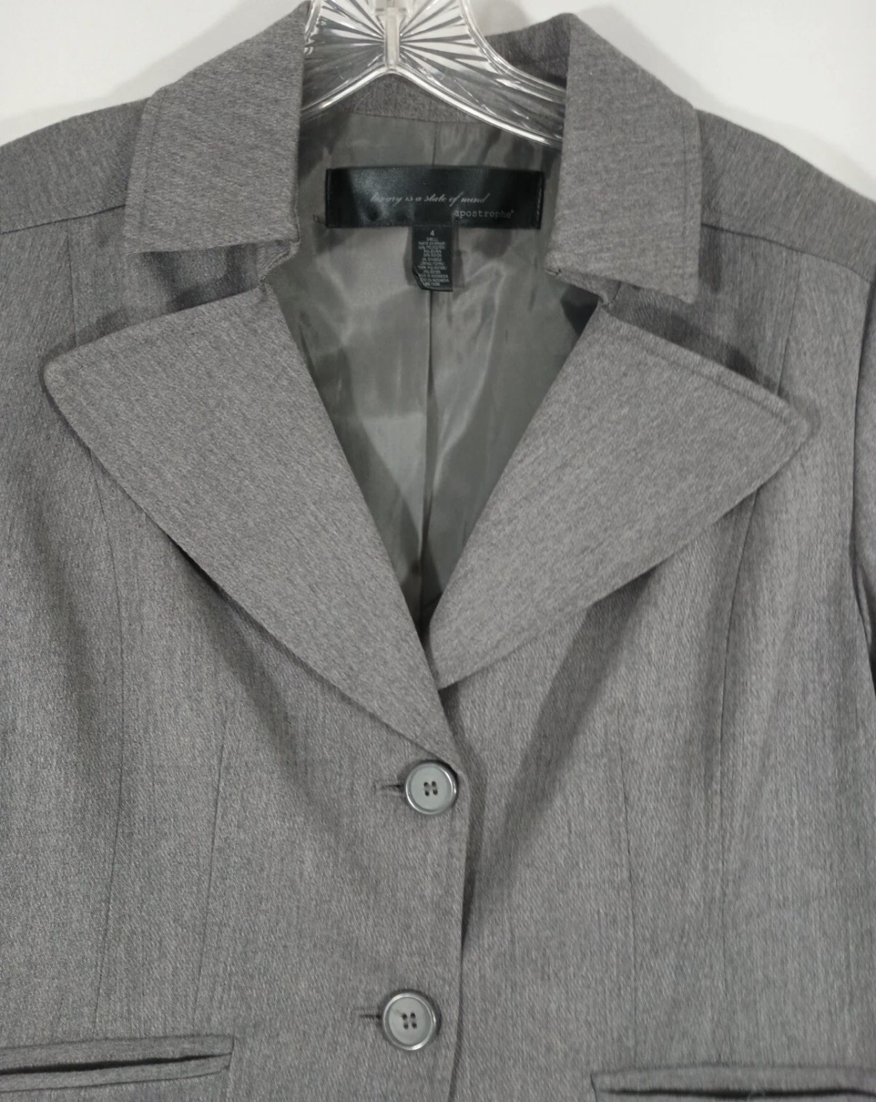 Apostrophe Women's Solid Gray Blazer Jacket Light… - image 5