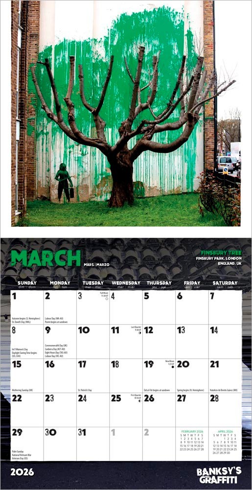 2026 Banksy's Graffiti Mini Wall Calendar