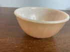 Vintage Fire-King Oven Ware Pink Swirl Mixing Bowl 6" Milk Glass Ribbed USA