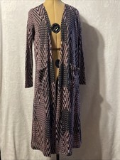 NWT Women s LuLaRoe Sarah Pink Black Long Cardigan Size Small