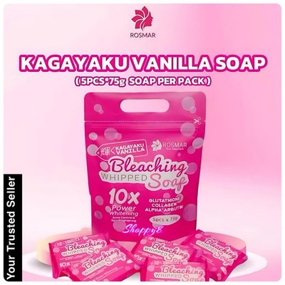 ROSMAR KAGAYAKU Vanilla Bleaching Whipped Soap 10x Power Whitening 5x75g