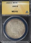 1923-P $1 Peace Silver Dollar ANACS MS 61 | Uncirculated UNC