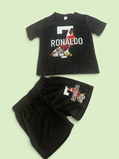 Patpat Boys Black 2pc Shorts Set 5-6Y Ronaldo Graphic Tee  Shorts