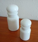 Milk Glass Apothecary Jars with Lids  *  Vintage Pair from Belgium